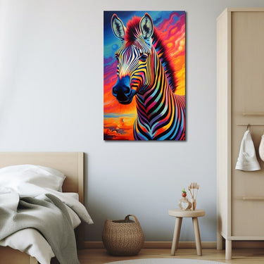 Tableau Zèbre Arc En Ciel